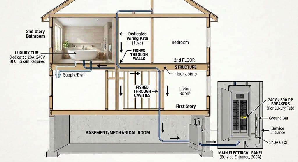 Electrical wiring in a multi-story home
