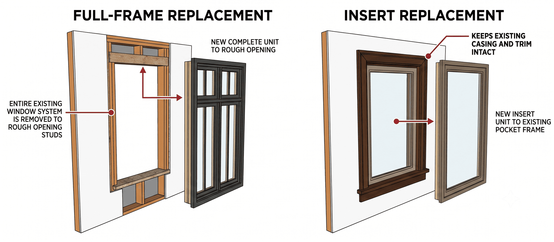 Full-Frame vs. Insert Window Installation Example
